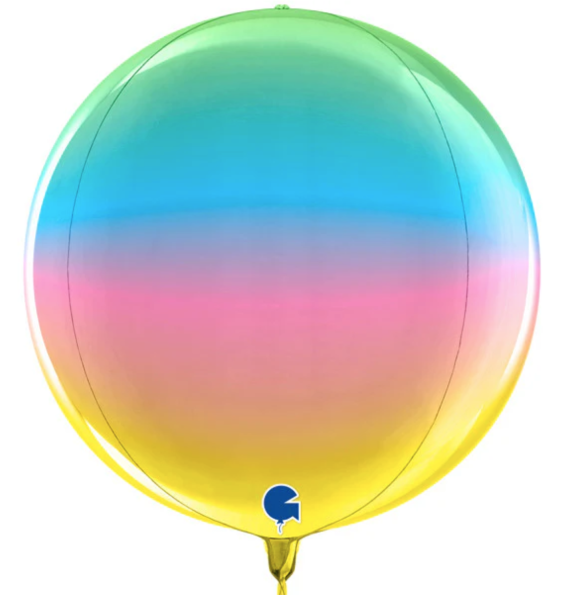 XL Folienballon Orbz - Kugel, regenbogenfarben (Grabo) - ø 40cm